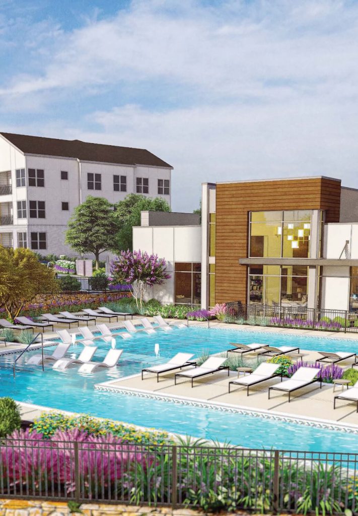The Overlook, Luxury Apartments San Antonio - rendering of the pool